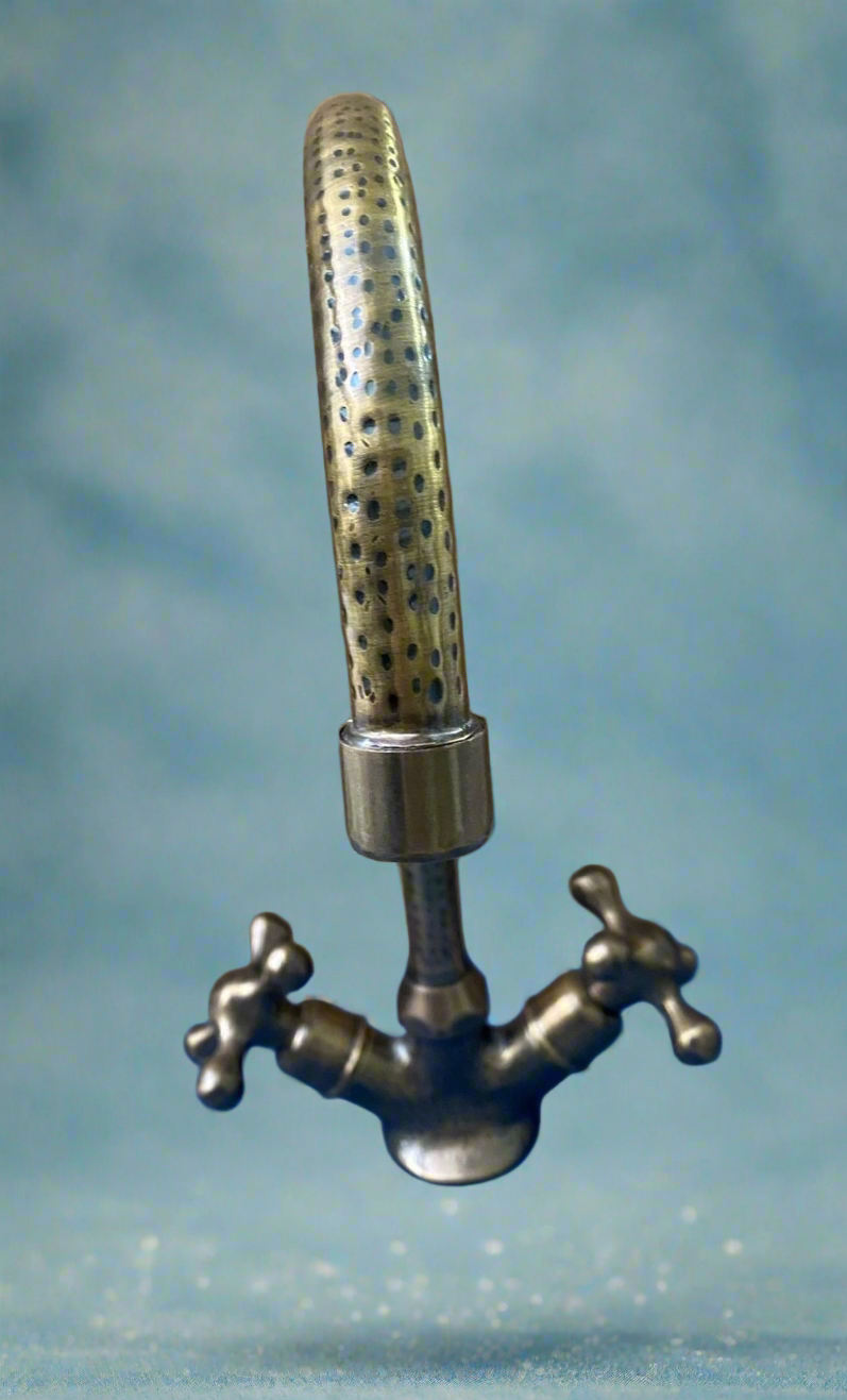 Unlacquered Brass Hammered Vanity Sink Faucet