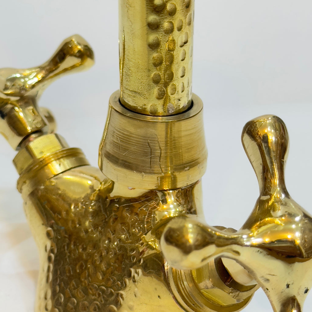 Unlacquered Brass Hammered Vanity Sink Faucet