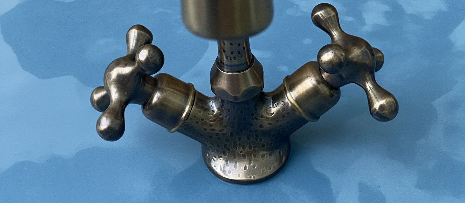 Unlacquered Brass Hammered Vanity Sink Faucet