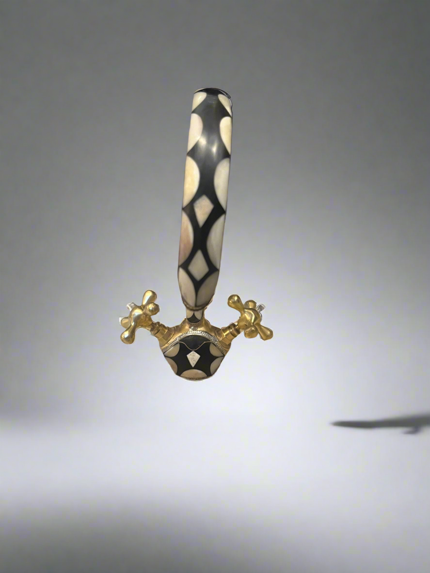 Handmade Brass, Wooden & Bone Vanity Faucet